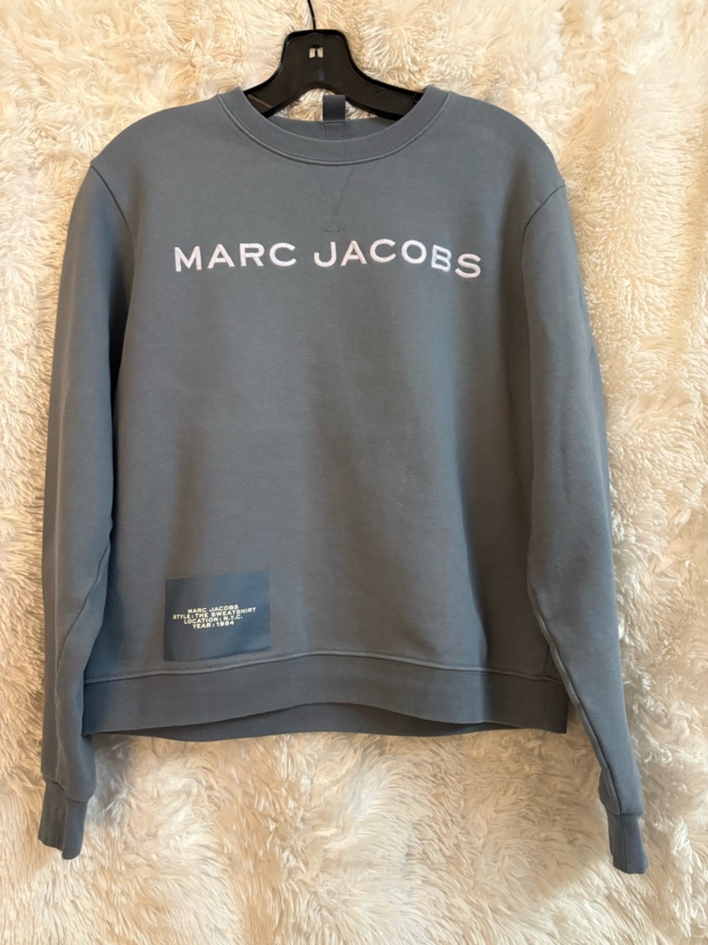 Marc Jacobs Crewneck Sweatshirt in Slate Blue with White Logo
